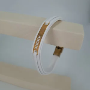 دستبند طلای زیگ زاگ سفید