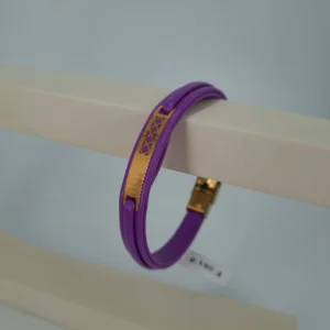 دستبند طلای چرمی زیگ زاگ