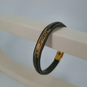 دستبند طلای چرمی لاو