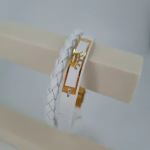 دستبند طلای چرم تاج