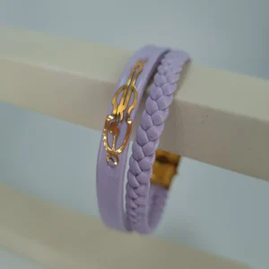 دستبند طلای چرمی ویالون