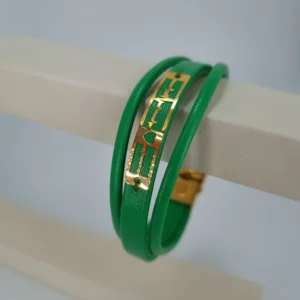 دستبند طلای چرمی نوارقلب