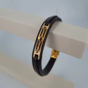 دستبند طلای چرمی مشبک اسلیمی