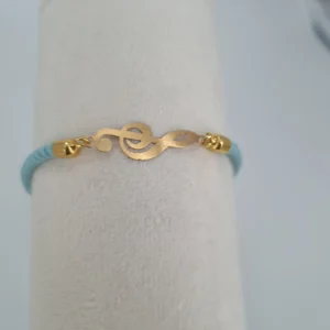 دستبند طلای نت موسیقی چرم