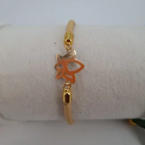 دستبند طلای چرمی نیلوفر