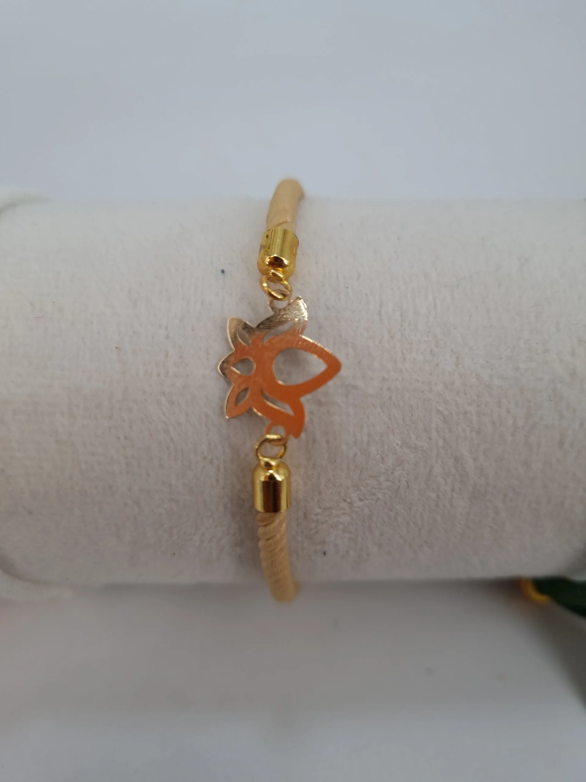 دستبند طلای چرمی نیلوفر