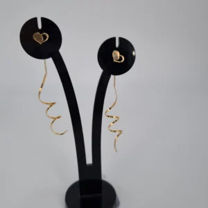 گوشواره طلای پیچ و قلب