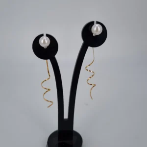 گوشواره طلای مروارید و پیچ