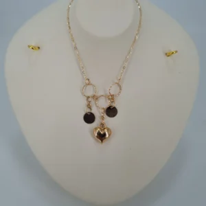 گردنبند طلای دایره و قلب