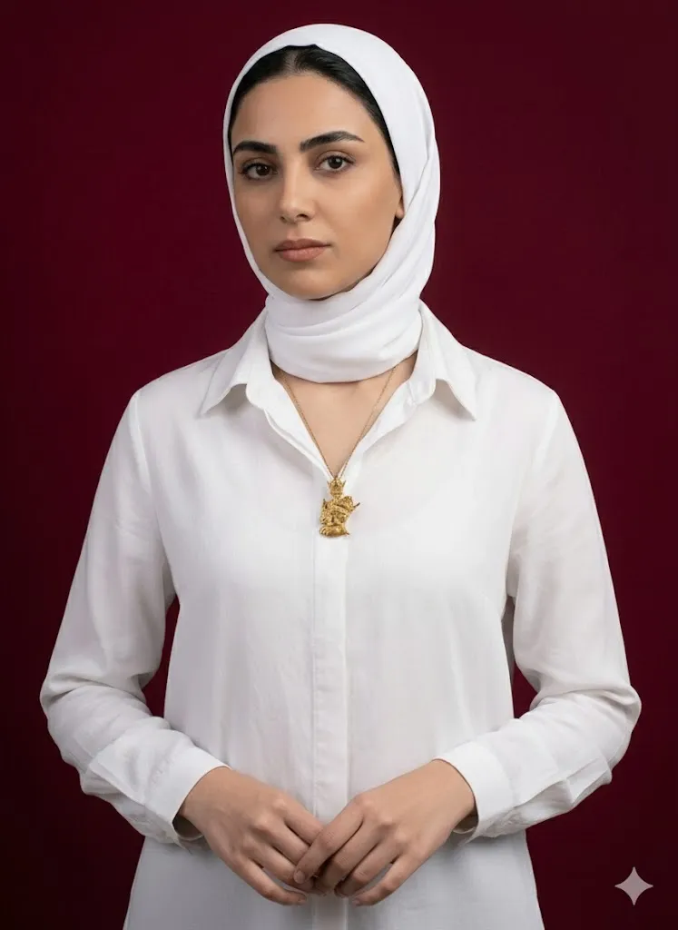 گردنبند طلای طرح شاه و فرح - Image 2